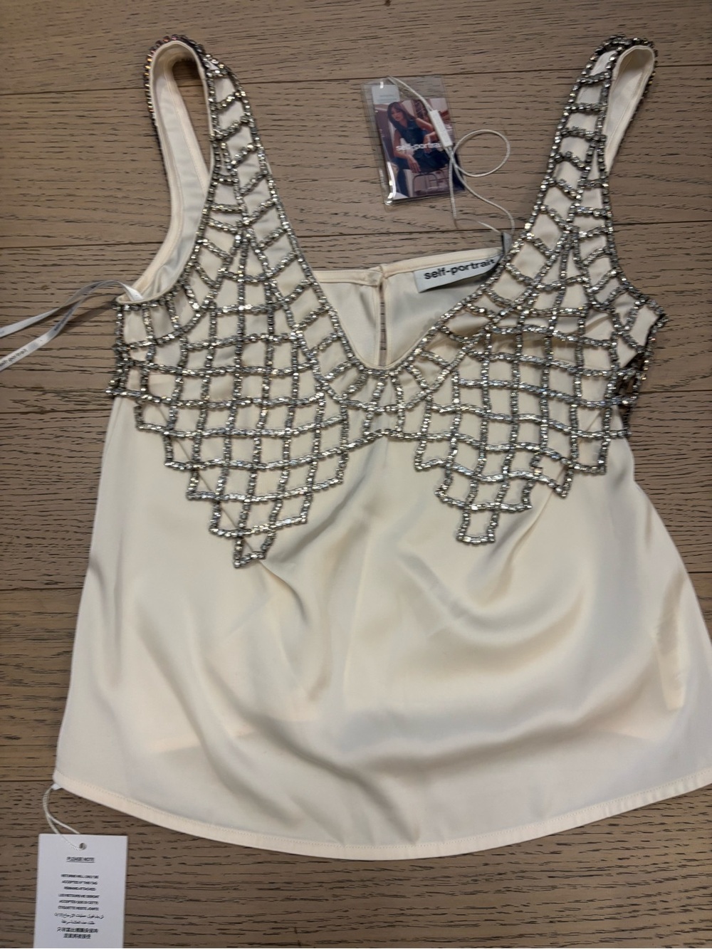 New w tags Self Portrait beaded top